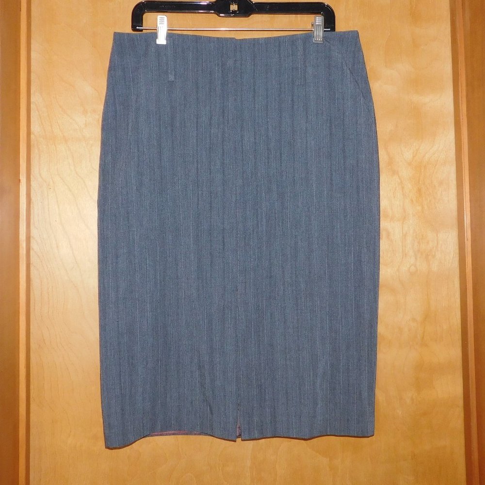 Grey Pinstripe Pencil Skirt